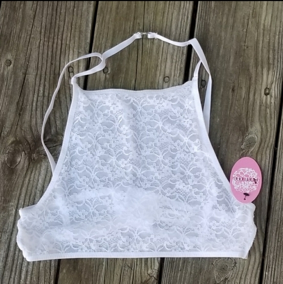 Anemone white high neck lace bralette - Picture 4 of 8